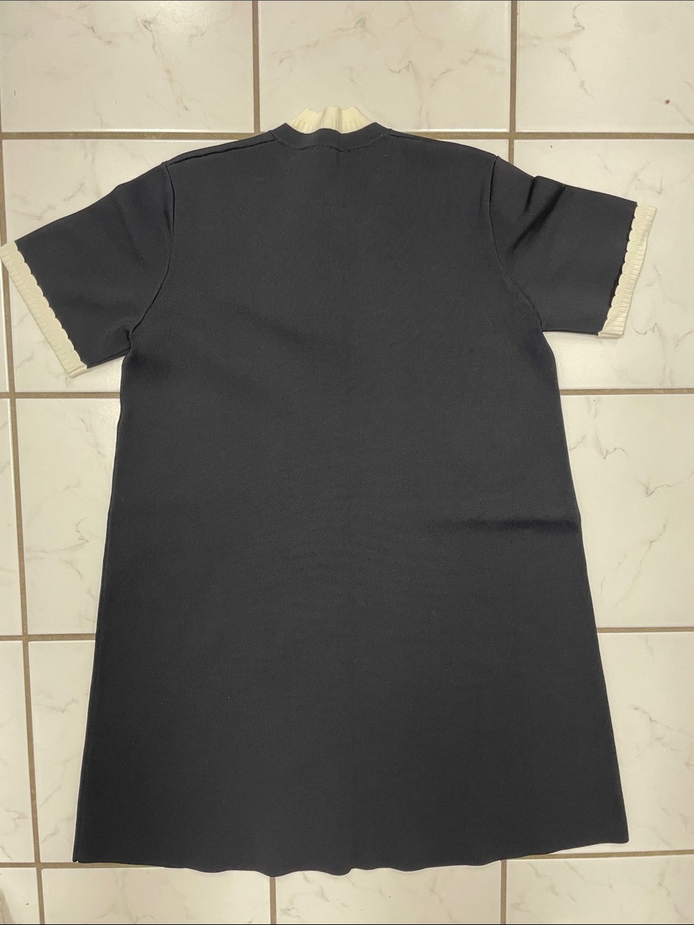 NWT Tara Jarmon Women’s Rosane Classic Black Mini Shift Dress with Pearls Size 4 - Picture 14 of 17